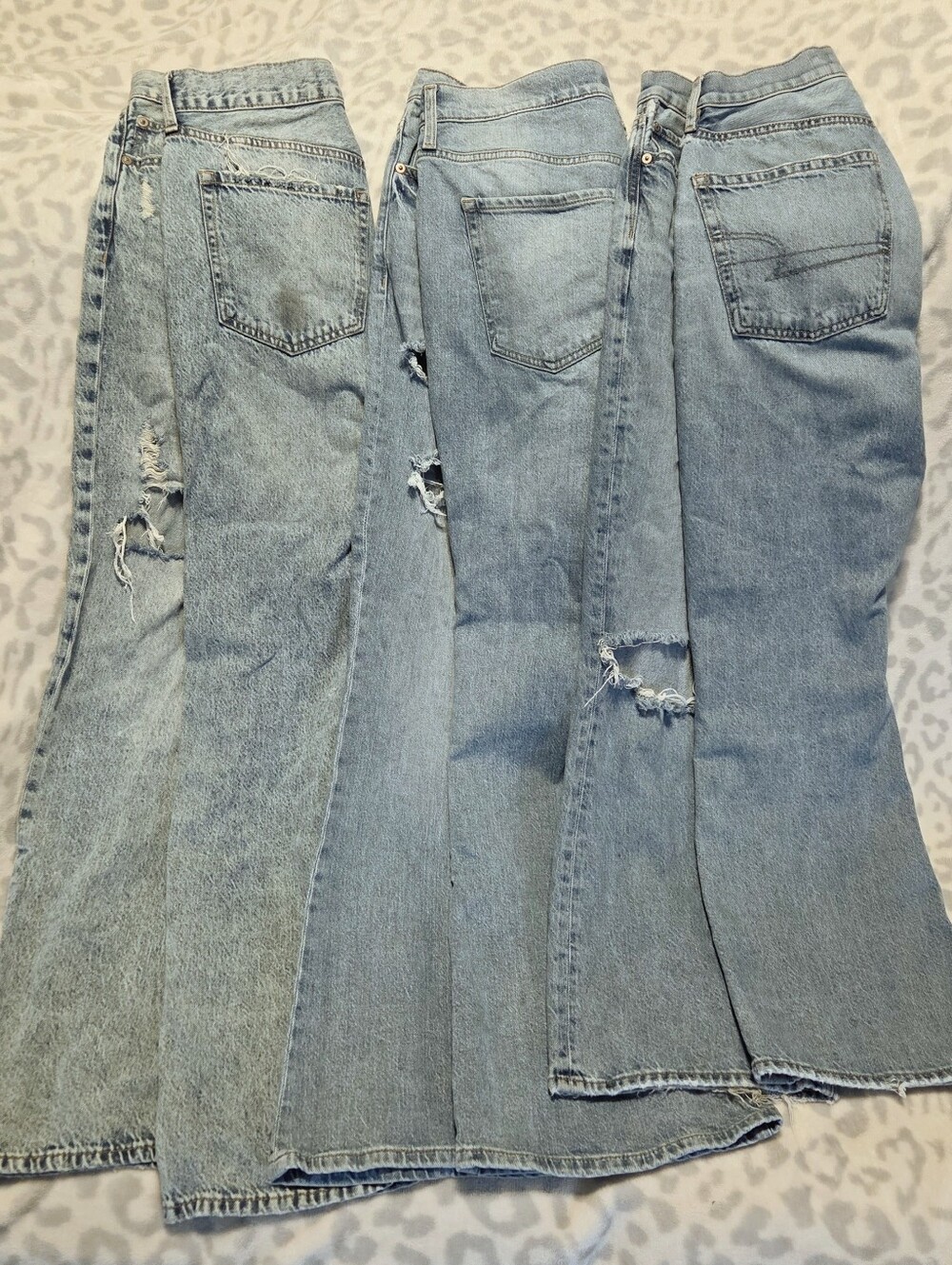 American Eagle Aeropostale Blue Jeans Bundle Flare High Rise Baggy 10 12